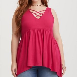 Torrid Super Soft Strappy Hi-Low Hem Babydoll Tank